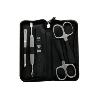 DuKaS Black manicure set made of genuine leather Solingen 9350