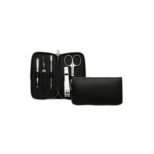 DuKaS Premium Line - Black manicure set for men, 6-piece zipper