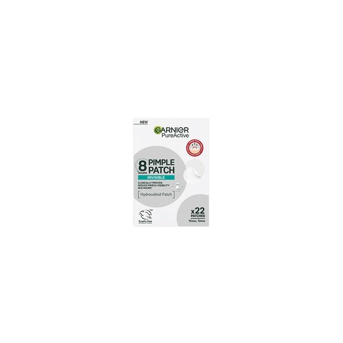GARNIER Pure Active Pimple Patch - hidrokoloidiniai nematomi spuogų pleistrai, 22 vnt.