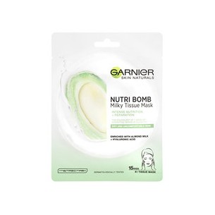 GARNIER Skin Naturals Milky Tissue Mask - Textile face mask with almond milk for dry and sensitive