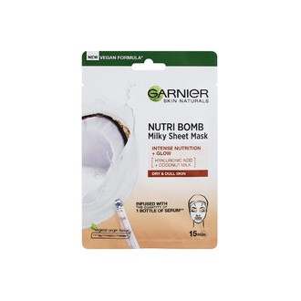 GARNIER Skin Naturals Milky Tissue Mask - Textile face mask with coconut milk for dry skin 32 g