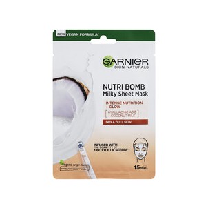GARNIER Skin Naturals Milky Tissue Mask - Textile face mask with coconut milk for dry skin 32 g