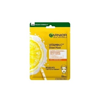 GARNIER Skin Naturals Vitamin C Sheet Mask - Moisturizing textile mask to brighten the skin with