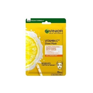 GARNIER Skin Naturals Vitamin C Sheet Mask - Moisturizing textile mask to brighten the skin with