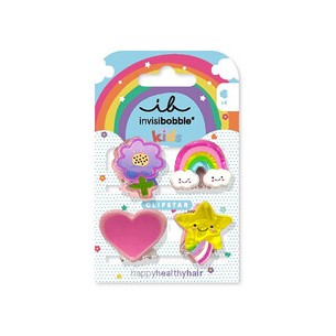 Invisibobble Clipstar Happy World - plaukų sagtukai, 4 vnt.