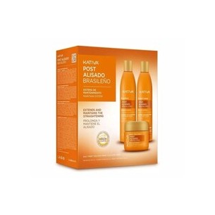 Kativa Post Brazilian Straightening Kit - rinkinys po plaukų tiesinimo keratinu, 600 ml