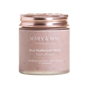 MARY & MAY Rose Hyaluronic Hydra Wash Off Pack - Hydrating facial mask 125 g