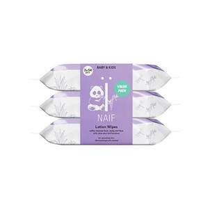 Naif Baby & Kids Aloe Vera Lotion Wipes) - drėgnos servetėlės 3 x 54 vnt.