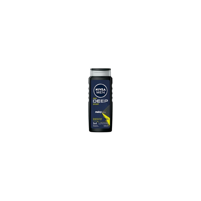 Nivea Deep Sport Men Body, Face & Hair Shower Gel - Shower gel na obličej, tělo i vlasy pro muže