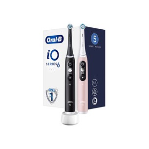 Oral B iO6 Series Duo Pack Black/Pink Sand Extra Handle Toothbrush ( 2 pcs ) - Electric toothbrush