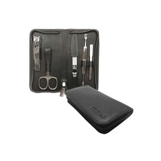 Pfeilring Solingen - 5 vnt. manikiūro rinkinys iš natūralios odos, juodas