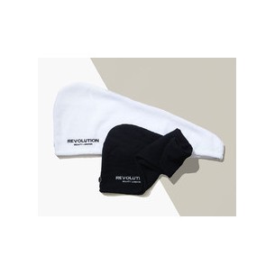 Revolution Haircare Microfibre Hair Wrap Coral/white