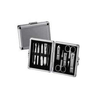 Three-seven Manicure set Silver case - 11 tools