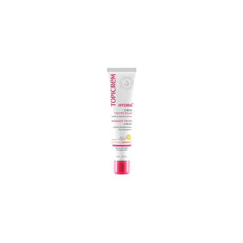 Topicrem Hydra+ Radiance Tinted Cream SPF 50 - Tonuojantis odos kremas, 40 ml Medium
