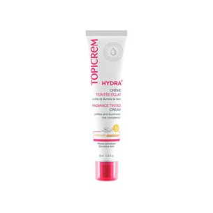Topicrem Hydra+ Radiance Tinted Cream SPF 50 - Tonuojantis odos kremas, 40 ml Medium