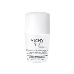 Vichy Antiperspirant dezodorantas-48h roll-on for sensitive or depilated skin (Soothing