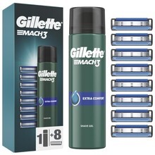Gillette Gillette Mach3 Extra Comfort Shave Gel Set ( 8 pcs ) 200 ml