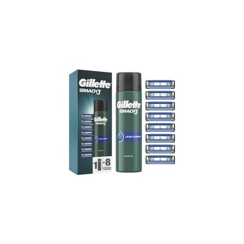 Gillette Gillette Mach3 Extra Comfort Shave Gel Set ( 8 pcs ) 200 ml