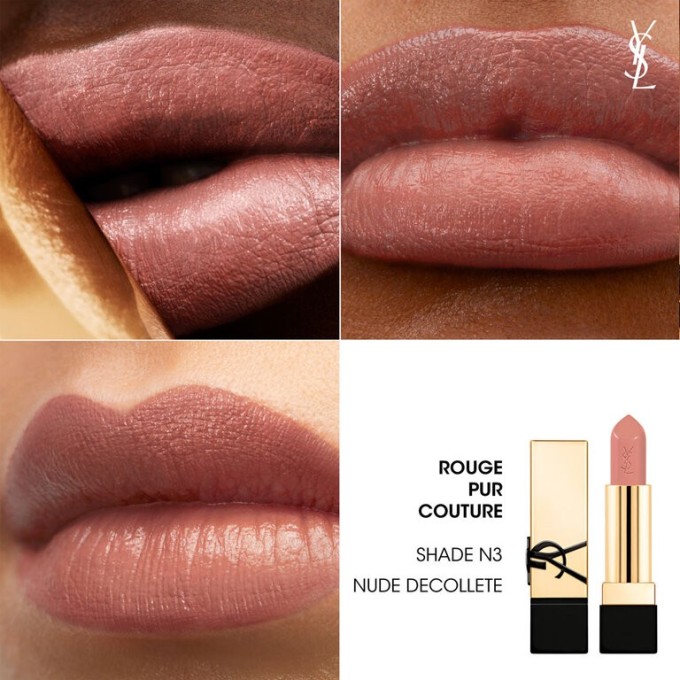 Yves Saint Laurent Rouge Pur Couture Caring Satin lūpų dažai - Satininiai lūpų dažai 3,8 g Nude