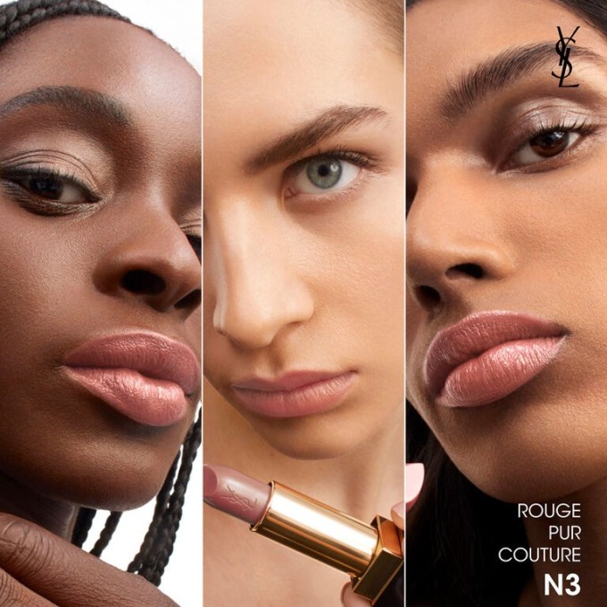 Yves Saint Laurent Rouge Pur Couture Caring Satin lūpų dažai - Satininiai lūpų dažai 3,8 g Nude