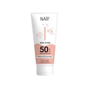 Naif Baby & Kids Mineral Sunscreen SPF 50 - Apsauginis kremas nuo saulės vaikams ir kūdikiams, 100