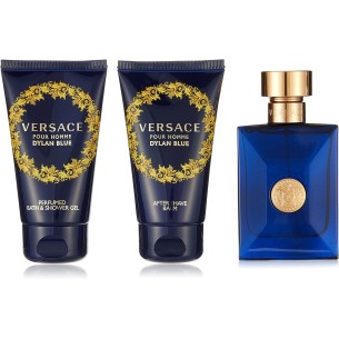 Versace Dylan Blue rinkinys EDT 50 ml, dušo želė Dylan Blue 50 ml ir balzamas po skutimosi Dylan
