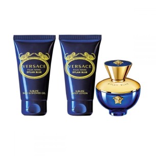 Versace Dylan Blue pour Femme rinkinys EDP 100 ml, kūno losjonas 100 ml, dušo želė 100 ml ir