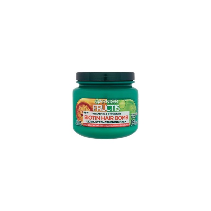 GARNIER Fructis Vitamin & Strength Biotin Hair Bomb Mask - stiprinanti kaukė silpniems, linkusiems