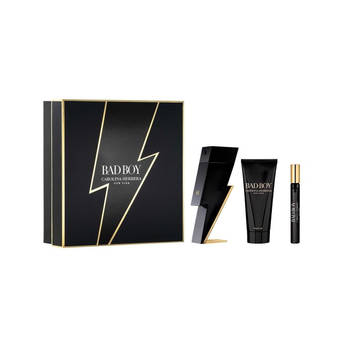Carolina Herrera Bad Boy Dovanų rinkinys EDT 100 ml, dušo želė 100 ml ir mini EDT 10 ml vyrams