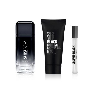 Carolina Herrera 212 VIP Men Black EDP rinkinys - EDP 100 ml, dušo želė 100 ml ir mini EDP 10 ml