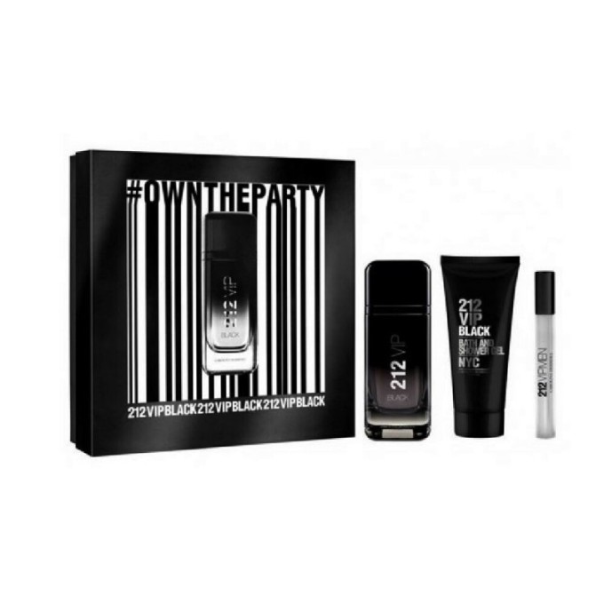 Carolina Herrera 212 VIP Men Black EDP rinkinys - EDP 100 ml, dušo želė 100 ml ir mini EDP 10 ml