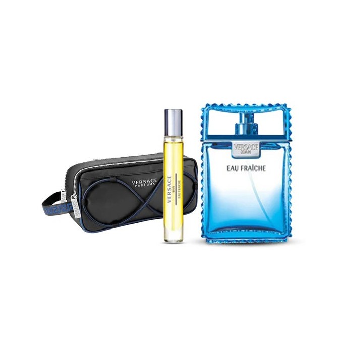 Versace Man Eau Fraiche rinkinys EDT 100 ml + EDT 10 ml + kosmetinė