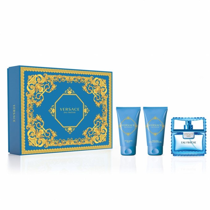 Versace Man Eau Fraiche rinkinys EDT 50 ml dušo želė Man Eau Fraiche 50 ml balsamas po skotimusi