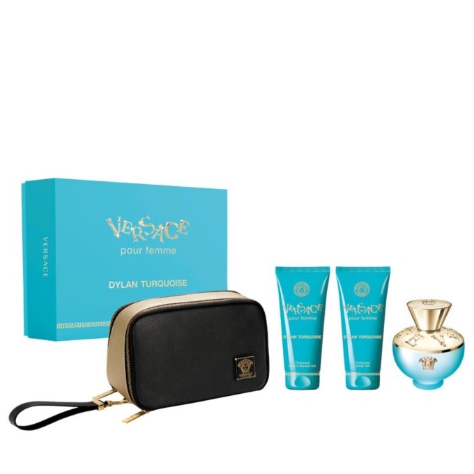 Versace Dylan Turquoise pour Femme rinkinys - EDT 100 ml, kūno losijonas 100 ml, dušo želė 100 ml