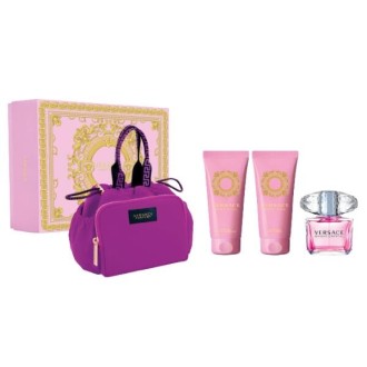 Versace Bright Crystal Gift set EDT 90 ml, body lotion 100 ml, shower gel 100 ml and cosmetic bag