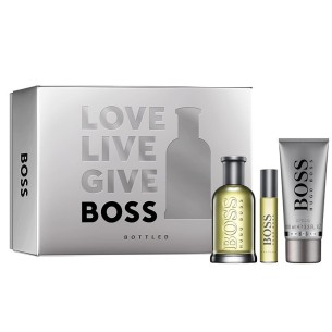 Hugo Boss Bottled dovanų rinkinys vyrams - EDT 100 ml, dušo želė 100 ml ir mini EDT 10 ml