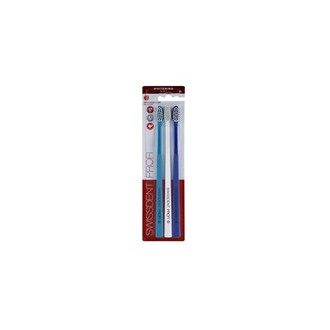 Swissdent Whitening Trio Soft Set (2 + 1 FREE turquoise + white + dark blue) - Toothbrush Set