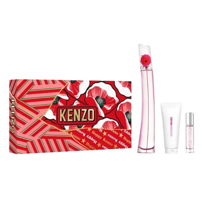 Kenzo Flower By Kenzo Poppy Bouquet dovanų rinkinys – EDP 100 ml, kūno losjonas 75 ml ir mini EDP