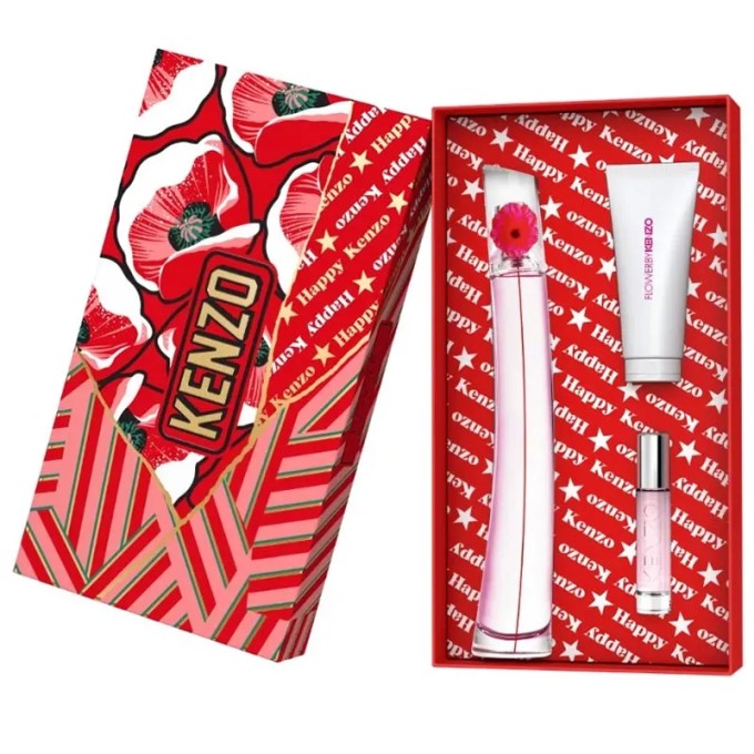 Kenzo Flower By Kenzo Poppy Bouquet dovanų rinkinys – EDP 100 ml, kūno losjonas 75 ml ir mini EDP