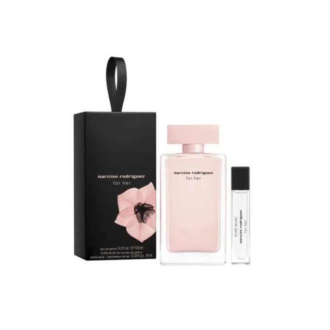 Narciso Rodriguez for Her EDP 100 ml dovanų rinkinys ir Pure Musc EDP 10 ml mini