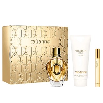 Paco Rabanne Million Gold for Her Gift set EDP 90 ml, miniature EDP and body lotion 100 ml moterims