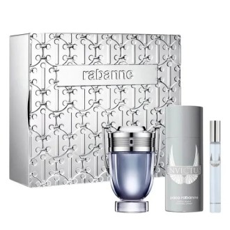 Paco Rabanne Invictus SET EDT 100 ml + deospray 150 ml + miniature EDT 10 ml vyrams