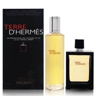 Hermes Terre D'Hermes Pure Perfume Gift Set Perfume 30 ml refill + Terre D'Hermes Pure Perfume 125