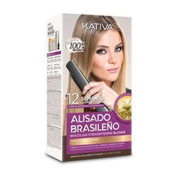 Kativa Brazilian Straightening Blonde Kit - rinkinys plaukams tiesinti su keratinu, 225 ml