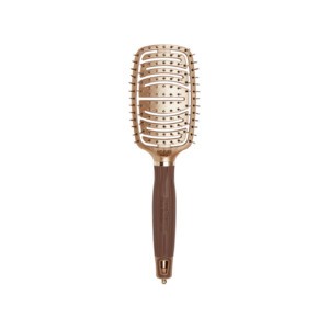 Olivia Garden NanoThermic Flex Pro - Flat Hair Brush with 100% Boar and Ionic Bristles