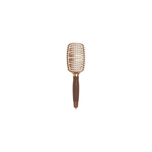Olivia Garden NanoThermic Flex Pro - Flat Hair Brush with 100% Boar and Ionic Bristles