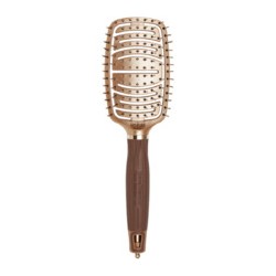 Olivia Garden NanoThermic Flex Pro - Flat Hair Brush with 100% Boar and Ionic Bristles