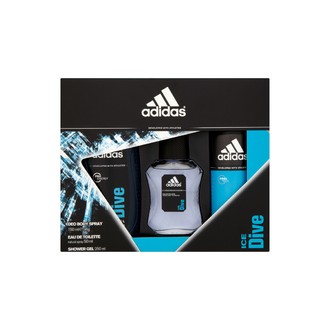 Adidas Ice Dive Gift Set EDT 50 ml, deospray Ice Dive 150 ml and shower gel 250 ml Ice Dive 50 ml