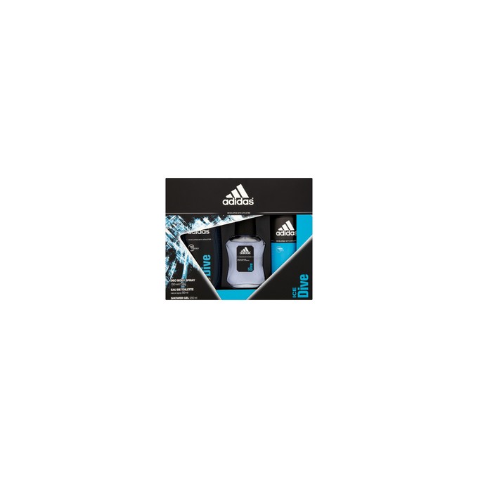 Adidas Ice Dive Gift Set EDT 50 ml, deospray Ice Dive 150 ml and shower gel 250 ml Ice Dive 50 ml