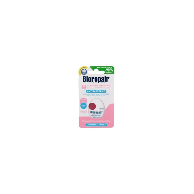 Biorepair Antibacterial Waxed Expanding Floss - Voskovaná expandující zubní nit pro citlivé dásně 1